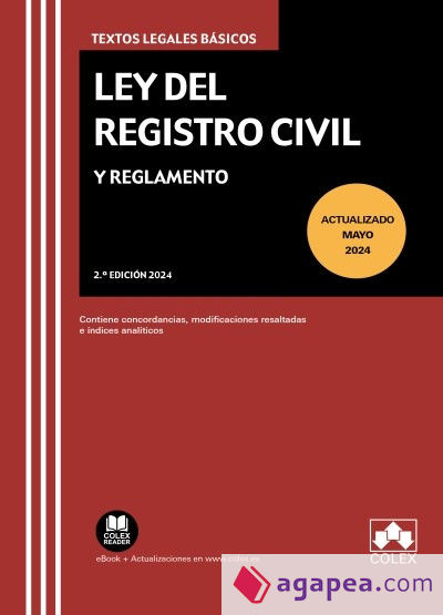 LEY DEL REGISTRO CIVIL Y REGLAMENTO 2024