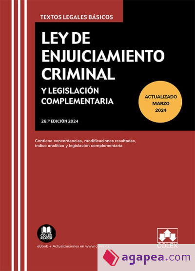 LEY ENJUICIAMIENTO CRIMINAL Y LEGISLACION COMPLEMENTARIA 26