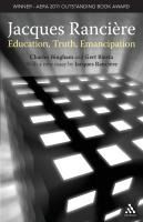 Portada de Jacques Ranciere: Education, Truth, Emancipation