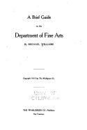 Portada de A Brief Guide to the Department of Fine Arts