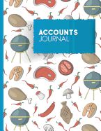 Portada de Accounts Journal: Bookkeeping Book For Small Business, Bookkeeping Record Book, Journal Transactions, Cute BBQ Cover