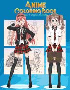 Portada de Anime Coloring Book with 3 Styles of Anime: Adorable Manga and Anime Characters Set on Anime for Anime Lover, Adults, Teens (Manga Coloring Book)