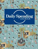 Portada de Daily Spending Log Book: Business Expense Journal, Expense Logbook, Daily Spending Journal, Spending Diary, Cute Pirates Cover