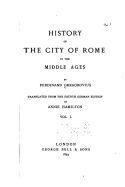 Portada de History of the City of Rome in the Middle Ages - Vol. I