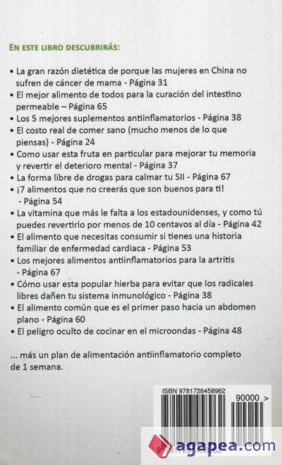 La Dieta Antiinflamatoria: Haz Estos Cambios Simples Y Económicos En Tu Dieta Y Comienza a Sentirte Mejor Dentro de 24 Horas! (Libro En Espanol/A