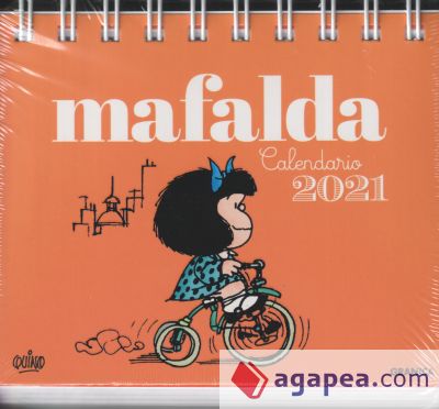 Calendario Mafalda 2021. Sobremesa naranja