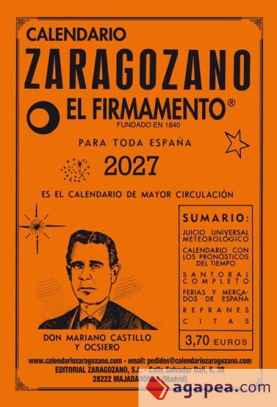 Calendario Zaragozano 2027 Calendario Zaragozano 2027