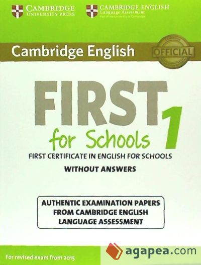 Cambridge english first 1 for schools for revised exam from 2015, Student's Book without Answers
