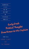 Portada de Early Greek Political Thought from Homer to the Sophists