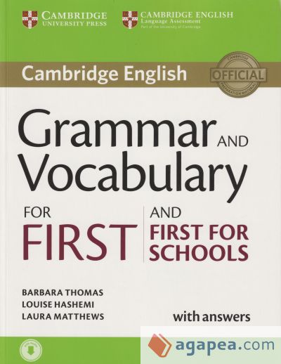 Grammar and vocabulary for First and First for schools book with answers and audio