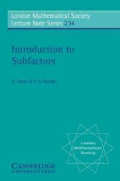 Portada de Introduction to Subfactors