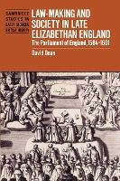 Portada de Law-Making and Society in Late Elizabethan England
