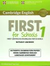 Cambridge english first 1 for schools for revised exam from 2015, Student's Book without Answers