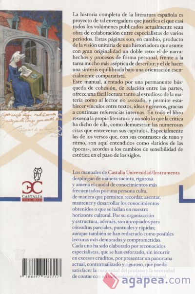 Manual de Historia de la Literatura española 1