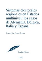 Portada de Sistemas electorales regionales en Estados multinivel. Los casos de Alemania, Bélgica, Italia y España