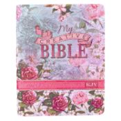 Portada de KJV Holy Bible, My Creative Bible, Faux Leather Flexcover - Ribbon Marker, King James Version, Pink Floral