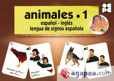 Animales 1, Español - Inglés. Lengua de signo española