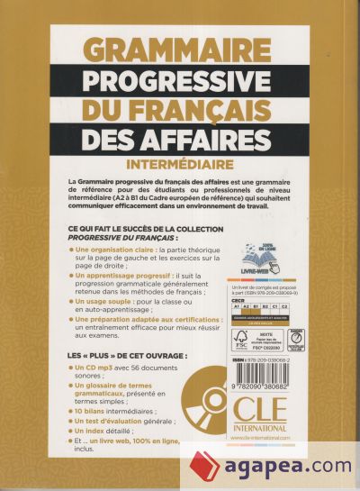 Grammaire progressive du francais des affaires niveau intermediaire + CD . Nouvelle Couverture