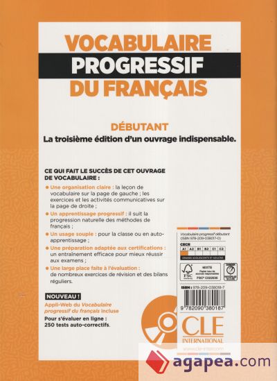 Vocabulaire progressif du français débutant A1 - Corrigés . 3e édition