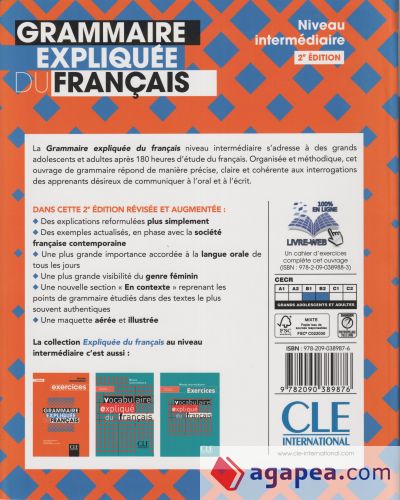 Grammaire expliquée du français - Niveau Intermédiaire - 2º Edition