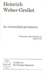 Portada de La comunidad germánica