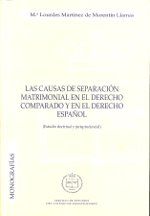 Portada de Las causas de separación matrimonial en el Derecho Comparado y en el Derecho Español