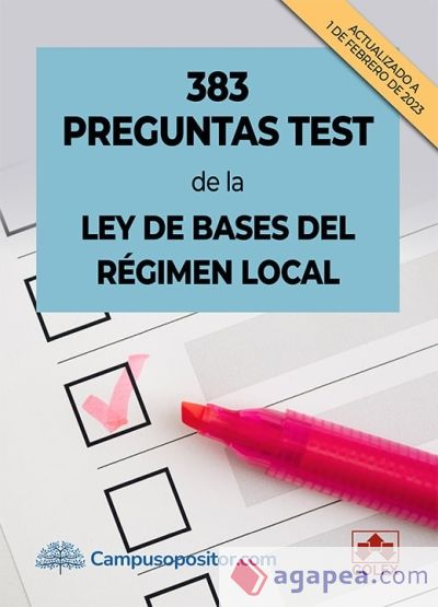 383 preguntas test de la Ley de Bases del Régimen Local