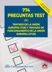 Portada de 774 preguntas test del Tratado de la Unión Europea (TUE) y Tratado de Funcionamiento de la Unión Europea (TFUE)