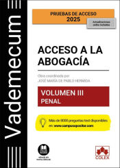 Portada de Vademecum Acceso a la abogacía. Volumen III. Parte específica penal (4.ª edición)