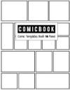 Comic Book 18 Panel: Templates Comic Blank Book Panel Strip, Comic Book Drawing, Design Sketchbook Journal, Artist's Notebook, Strips Carto