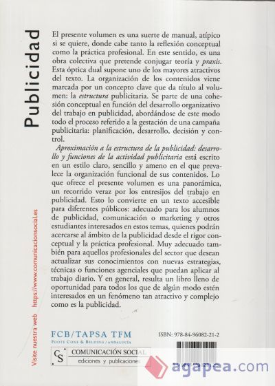 Aproximaci&oacute;n a la estructura de la publicidad