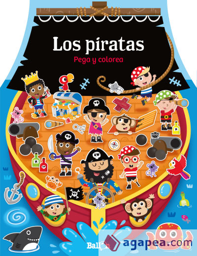Casitas - Los piratas pega y colorea