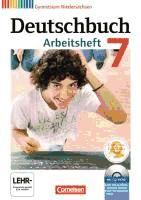 Portada de Deutschbuch 7. Schuljahr. Gymnasium Niedersachsen. Arbeitsheft mit Lösungen und Übungs-CD-ROM