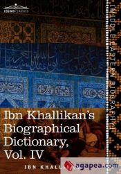 Portada de Ibn Khallikanâ€™s Biographical Dictionary, Vol. IV (in 4 Volumes)