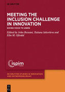 Portada de Meeting the Inclusion Challenge in Innovation: Giving Voice to Users