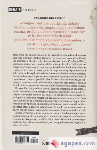 ARMAS, GERMENES Y ACERO: BREVE HISTORIA DE LA HUMANIDAD EN LOS ULTIMOS  TRECE MIL AÑOS (2ª ED.), JARED DIAMOND