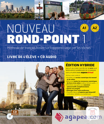 Nouveau Rond-Point 1 Éd. hybride L. élève + CD