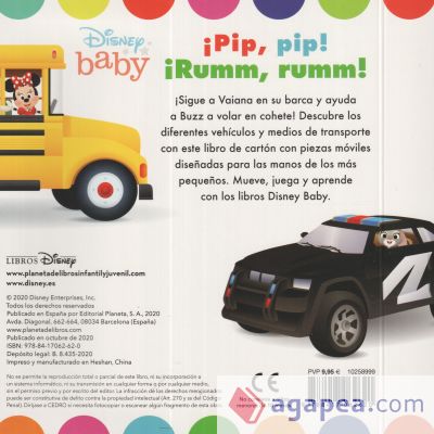 DISNEY BABY. ¡PIP, PIP! ¡RUMM, RUMM!. LIBRO DE CAR