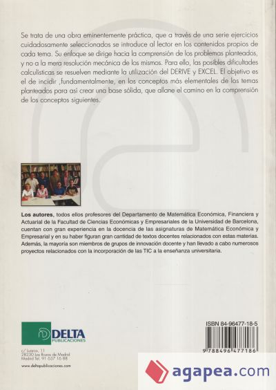 MATEMÁTICA ECONÓMICA. UN ENFOQUE PRÁCTICO CON DERIVE Y EXCEL