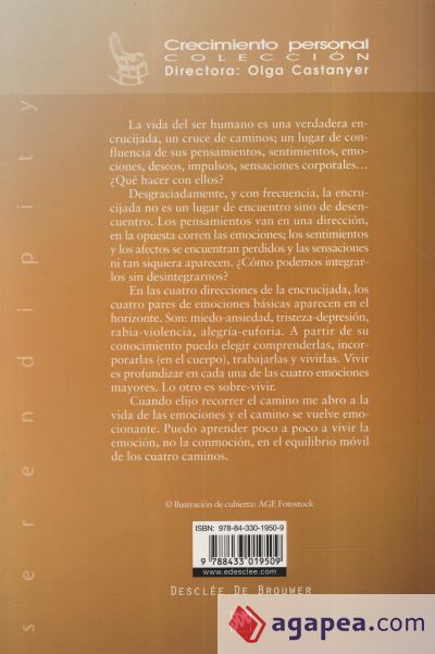 Encrucijada emocional. Miedo, tristeza, rabia, alegría