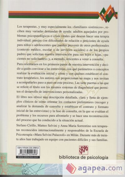 Entrar en terapia. Las siete puertas de la Terapia sistémica