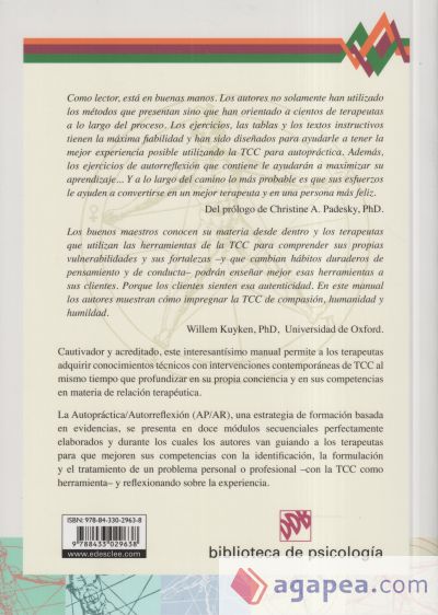 Experimentar la TCC desde dentro. Manual de Autopráctica/Autorreflexión para terapeutas