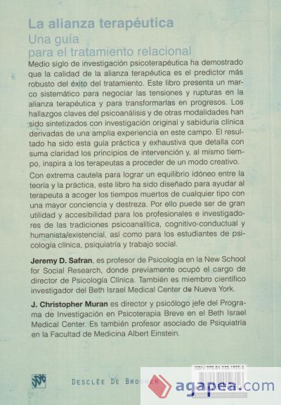 La alianza terap&eacute;utica. Una gu&iacute;a para el tratamiento relacional