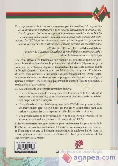 Manual clínico de Terapia Cognitivo Conductual con mindfulness integrado. Guía paso a paso para terapeutas Manual clínico de Terapia Cognitivo Conductual con mindfulness integrado. Guía paso a paso para terapeutas