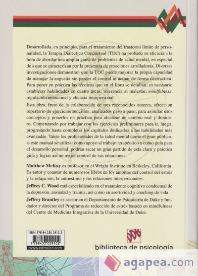 Manual práctico de Terapia Dialéctico Conductual. Ejercicios prácticos de TDC para aprendizaje de Mindfulness, Eficacia Interpersonal, Regulación Emocional y Tolerancia a la Angustia