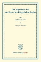 Portada de Der Allgemeine Teil des Deutschen Bürgerlichen Rechts