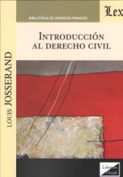 Portada de INTRODUCCION AL DERECHO CIVIL (Josserand)