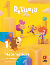 Portada de Matemáticas. 1 Primaria. Trimestres Revuela. Región de Murcia