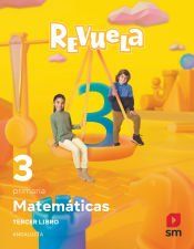 Portada de Matem&aacute;ticas. Trimestres tem&aacute;ticos. 3 Primaria. Revuela. Andaluc&iacute;a