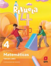 Portada de Matemáticas. Trimestres temáticos. 4 Primaria. Revuela. Comunidad de Madrid